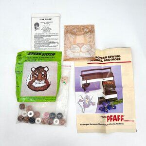 NIP VINTAGE SPEED STITCH MACHINE EMBROIDERY APPLIQUE CRAFT KIT - THE TIGER 1979